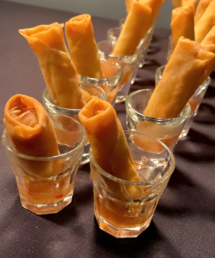 photo of appetizers prepared for a wedding at White Diamond Conference Center in Calgary