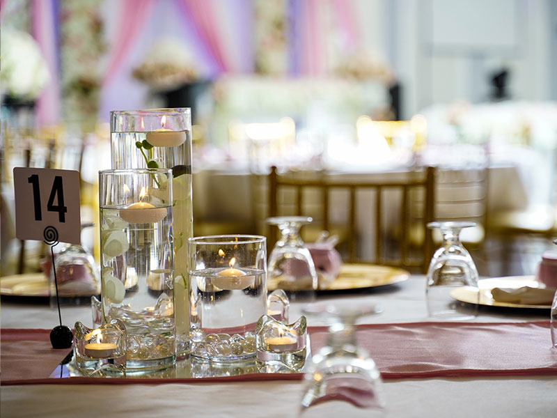 photo of table decor at White Diamond Conference Center in Calgary