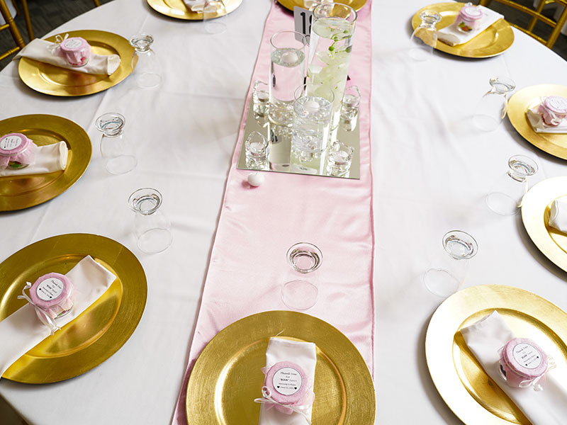 photo of table decor at White Diamond Conference Center in Calgary