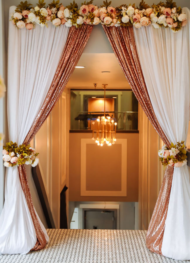 photo of the grand entrance for a wedding reception at White Diamond Conference Center in Calgary