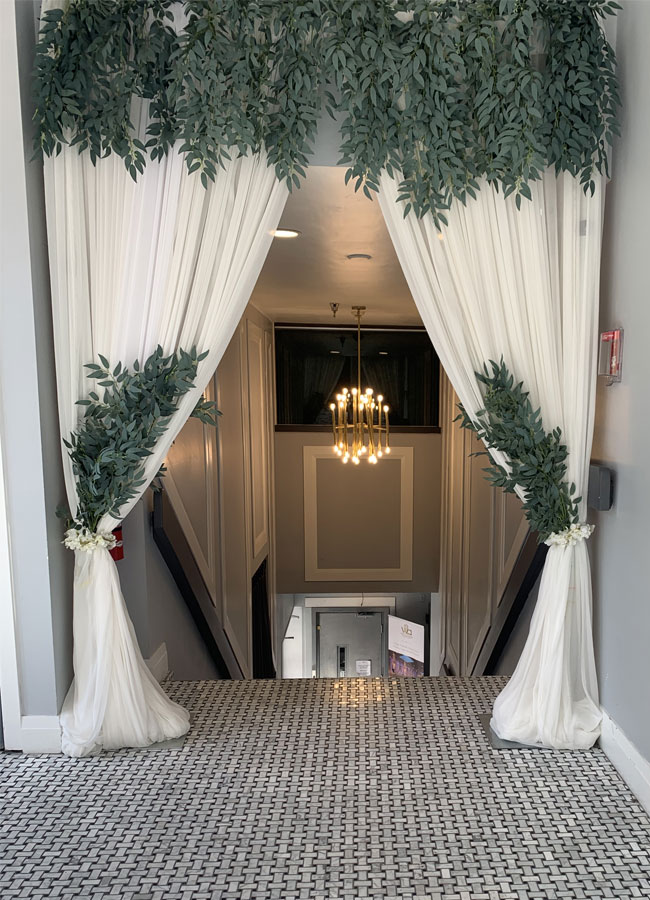 photo of the grand entrance for a wedding reception at Calgary's top banquet hall, White Diamond Conference Center